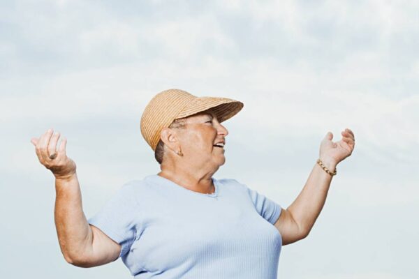 Woman shrugging