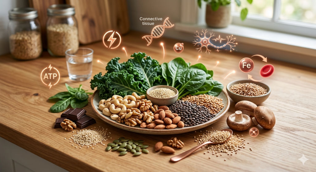 Natural food sources of copper